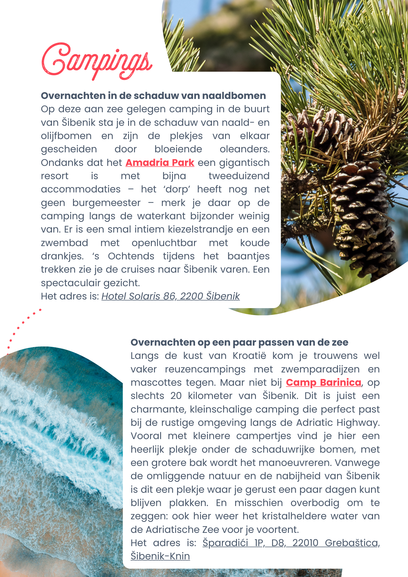 Camperroute langs de kust van Kroatië