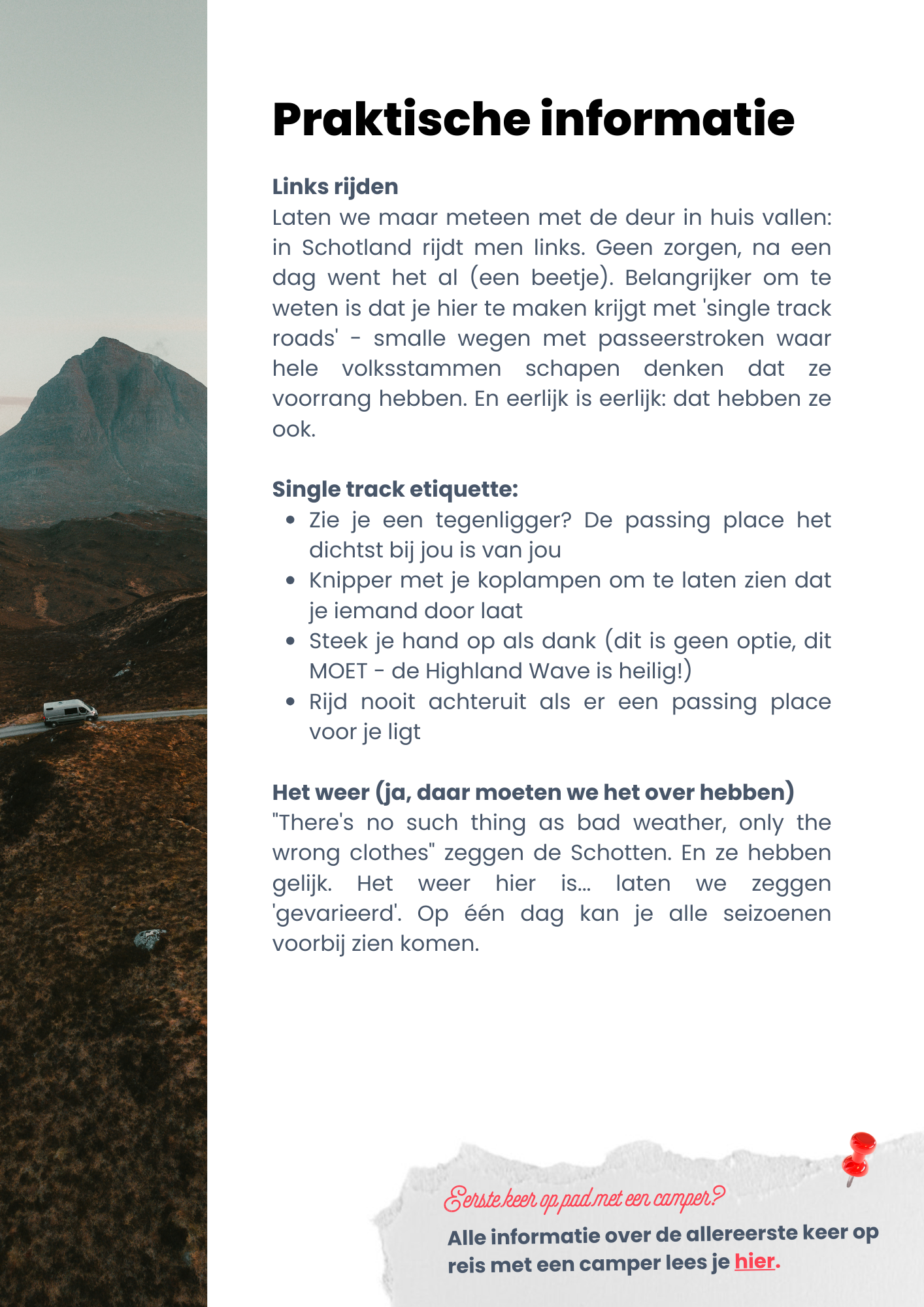 Camperroute Schotland