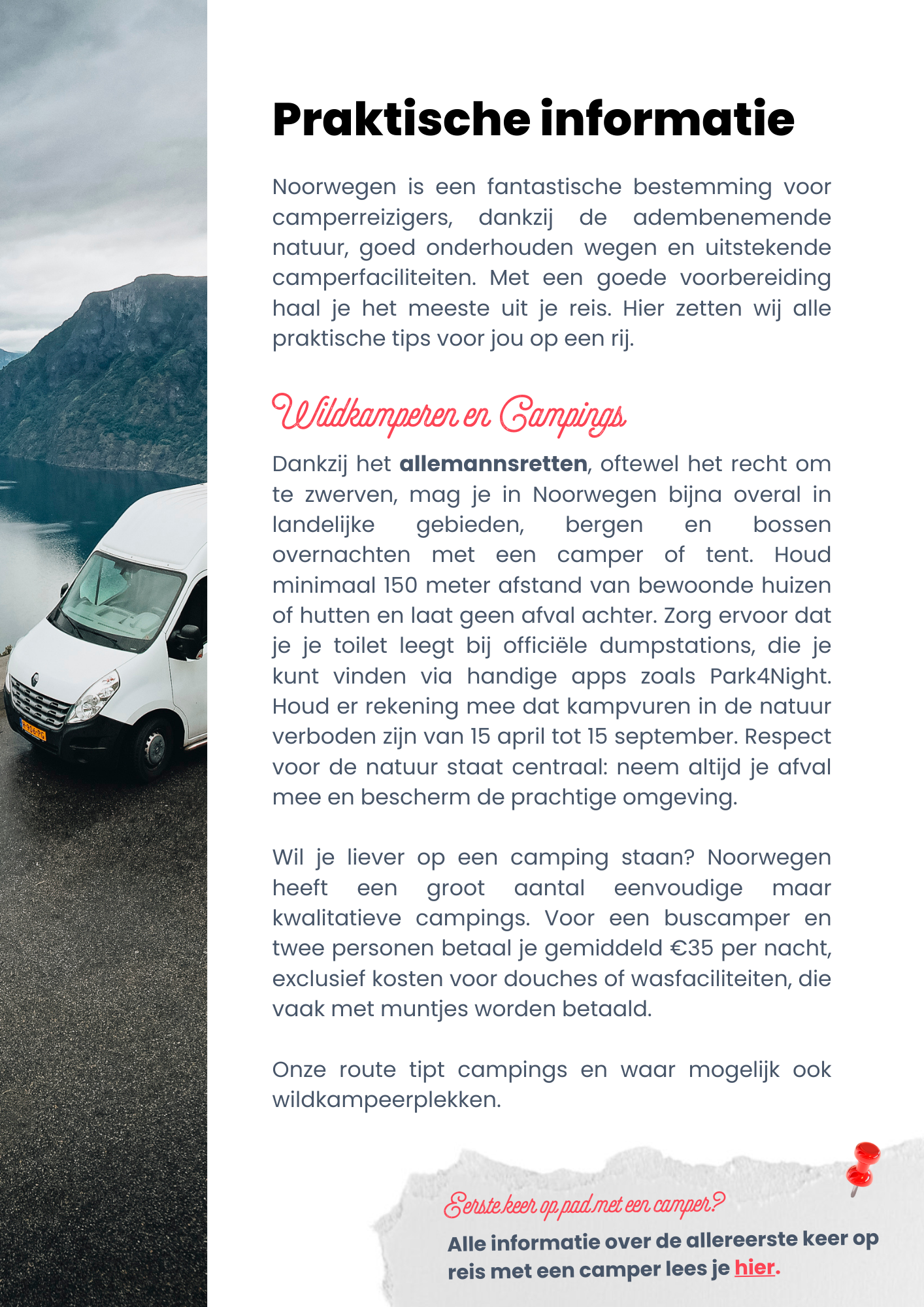 Avontuurlijk actieve camperroute Noorwegen