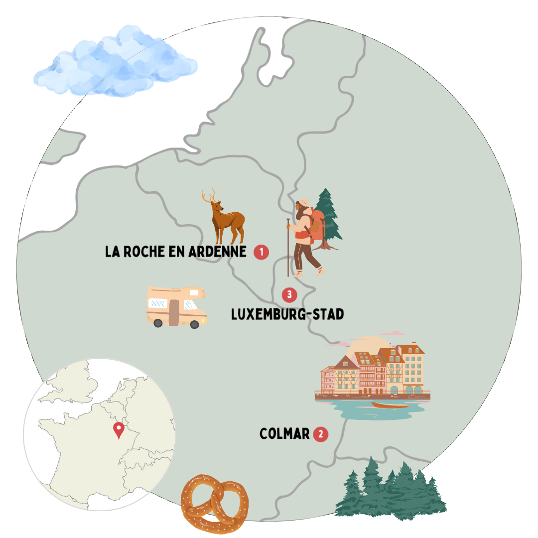 Camperroute voor gezinnen: Ardennen, Elzas & Luxemburg