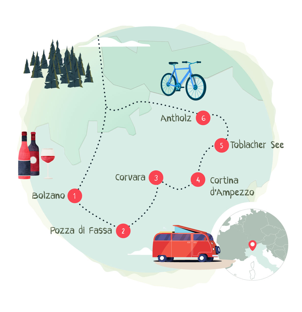 Camperroute Dolomieten