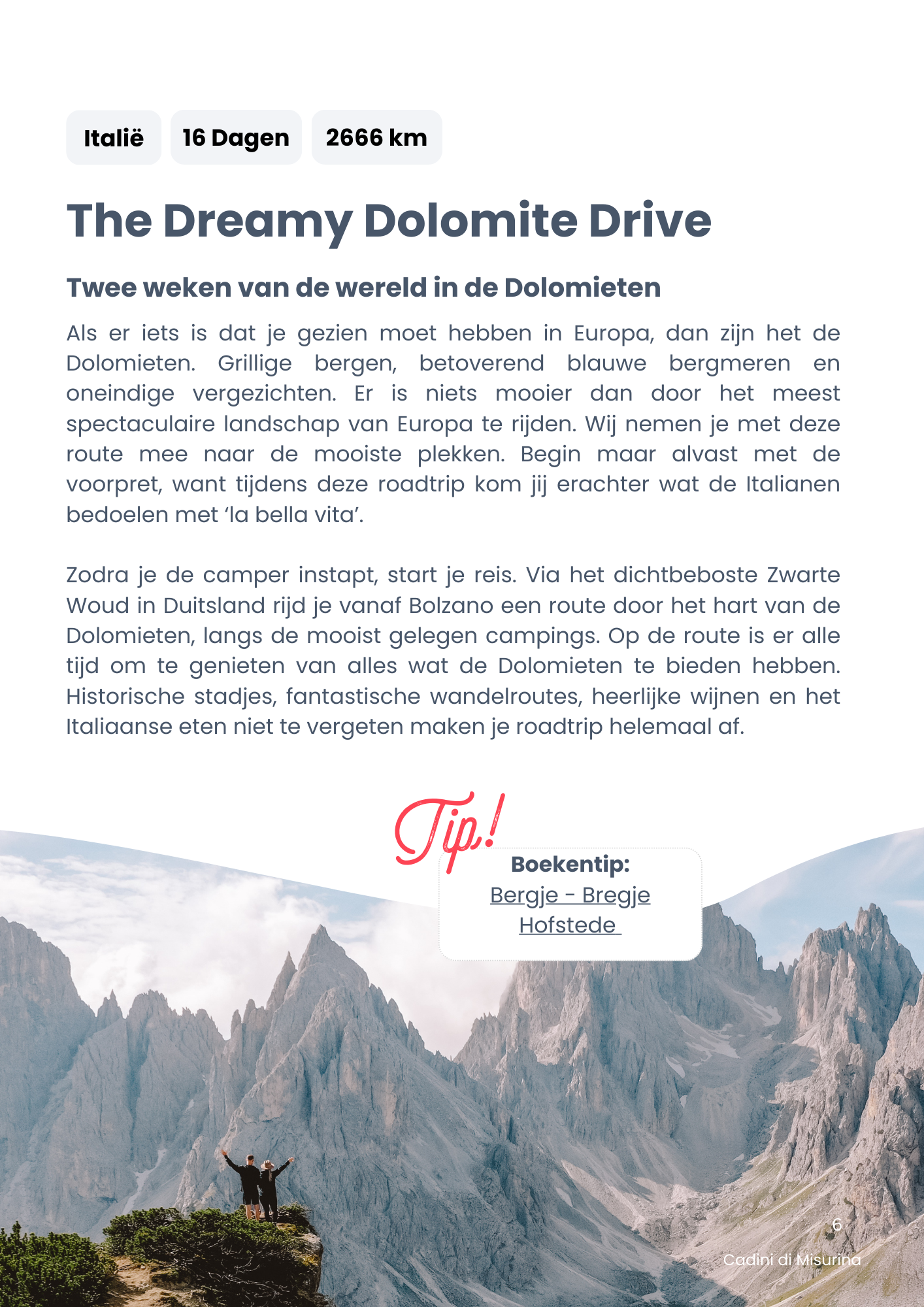 Camperroute Dolomieten