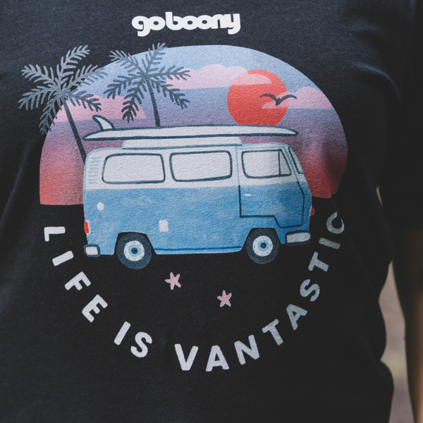 Beach Design Black T-shirt