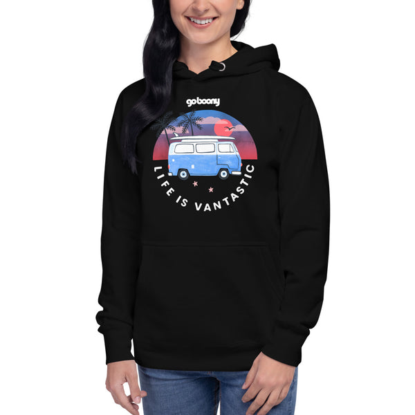 Beach Design Black Hoodie