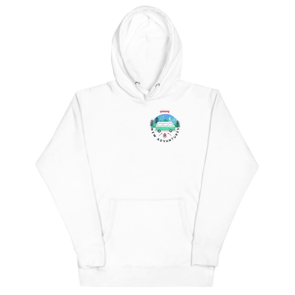 Pocket Style Forest Design White Hoodie