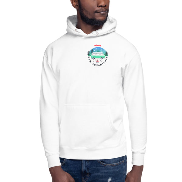 Pocket Style Forest Design White Hoodie