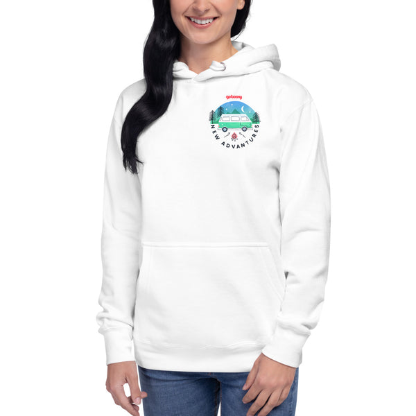 Pocket Style Forest Design White Hoodie