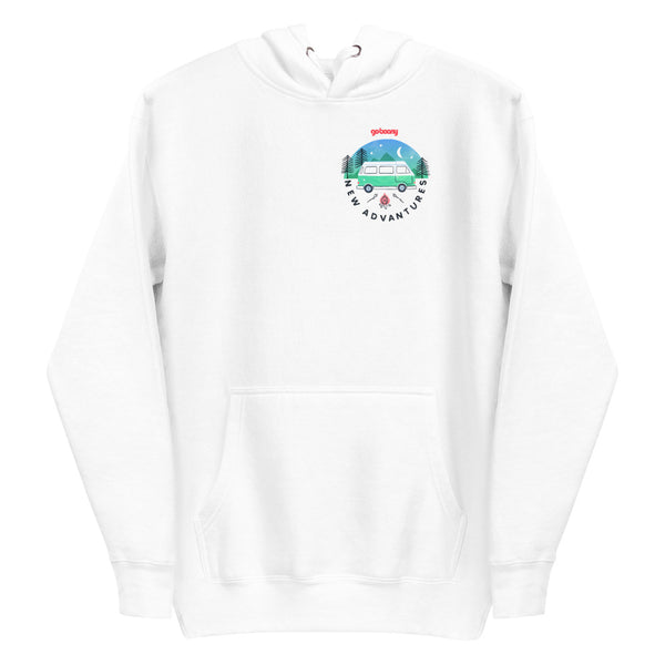 Pocket Style Forest Design White Hoodie