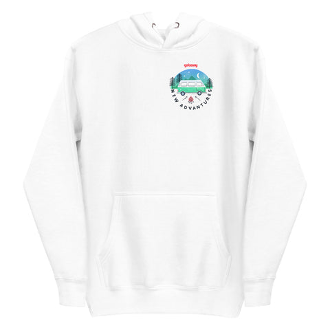 Pocket Style Forest Design White Hoodie